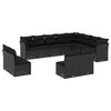 vidaXL Salon de jardin 12 pcs avec coussins noir r&eacute;sine tress&eacute;e