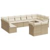 vidaXL Salon de jardin avec coussins 12 pcs beige r&eacute;sine tress&eacute;e