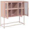 vidaXL Buffet rose 100,5x39x107 cm acier lamin&eacute; &agrave; froid