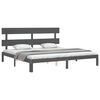 vidaXL Cadre de lit sans matelas gris 200x200 cm bois massif de pin