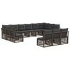 vidaXL Ensemble de canap&eacute; de jardin 13 pc Gris polyrotin