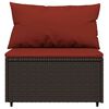 vidaXL Canap&eacute;s centraux de jardin coussins 2pcs marron r&eacute;sine tress&eacute;e
