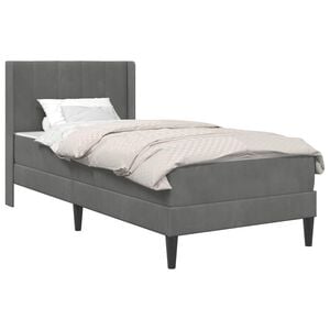 vidaXL Cadre de lit avec matelas Gris fonc&eacute; 90 x 190 cm Velours