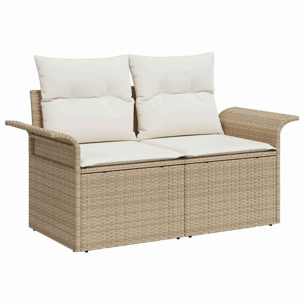 vidaXL Ensemble de canapé de jardin 8 pcs Beige Poly rotin