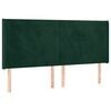 vidaXL T&ecirc;te de lit avec oreilles Vert fonc&eacute; 203x16x118/128 cm Velours