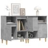 vidaXL Buffets 2 pcs gris b&eacute;ton 60x35x70 cm bois d'ing&eacute;nierie