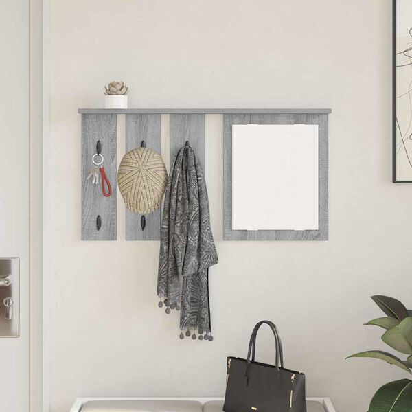 vidaXL Porte-manteau mural avec &eacute;tag&egrave;re Sonoma gris 85 x 10 x 45 cm