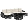 vidaXL Ensemble de canap&eacute; de jardin 8 pc Noir et blanc cr&egrave;me polyrotin