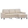 vidaXL Canap&eacute; 3 places avec repose-pieds Cr&egrave;me 180 cm Tissu microfibre