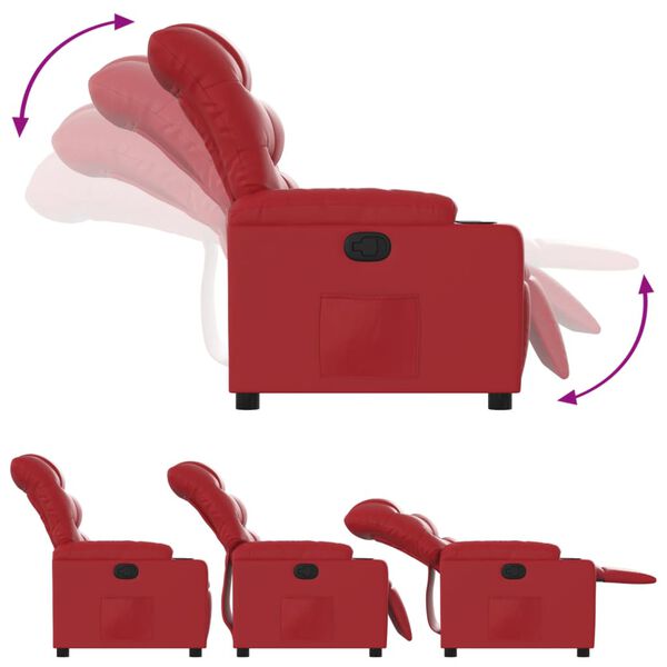 vidaXL Fauteuil inclinable Rouge Similicuir