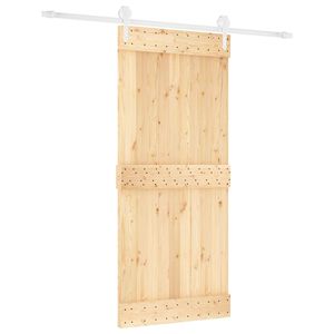 vidaXL Porte coulissante Naturel et Blanc 90 x 210 cm