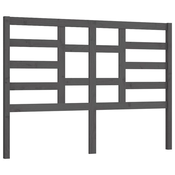 vidaXL T&ecirc;te de lit Gris 156x4x104 cm Bois massif de pin