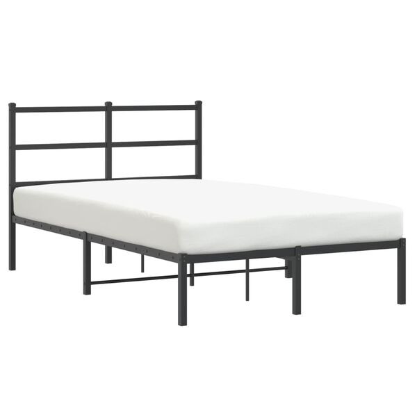 vidaXL Cadre de lit m&eacute;tal sans matelas avec t&ecirc;te de lit noir 120x190cm