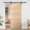 vidaXL Porte de Grange Naturel 80 x 208 cm Bois de pin massif