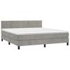 vidaXL Sommier &agrave; lattes de lit avec matelas LED Gris clair 160x200 cm