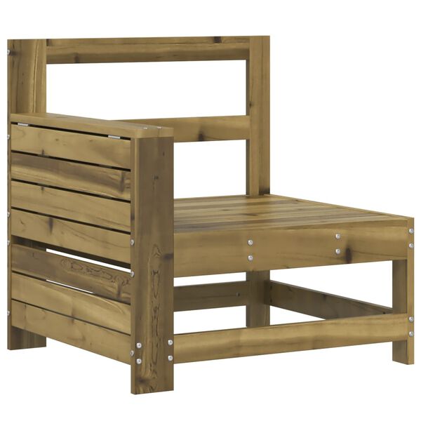 vidaXL Canap&eacute; de jardin accoudoir avec table d'appoint pin impr&eacute;gn&eacute;