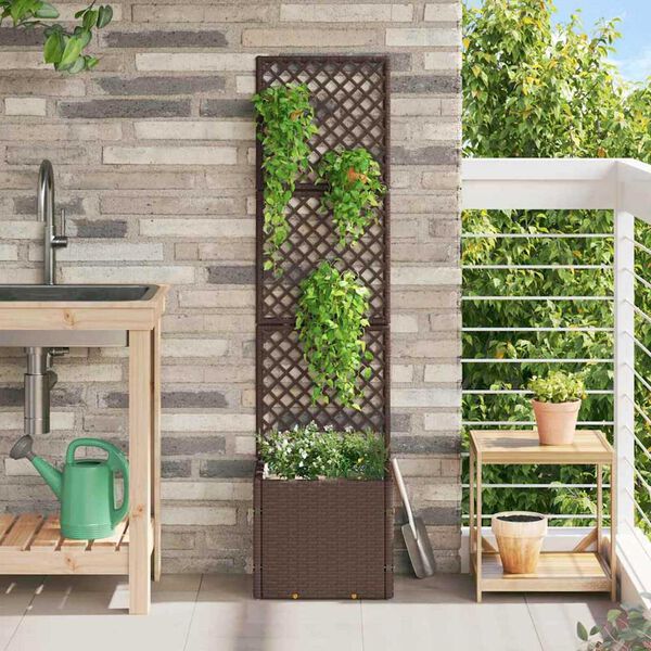 vidaXL Jardinière Marron 35 x 30 x 135 cm Métal