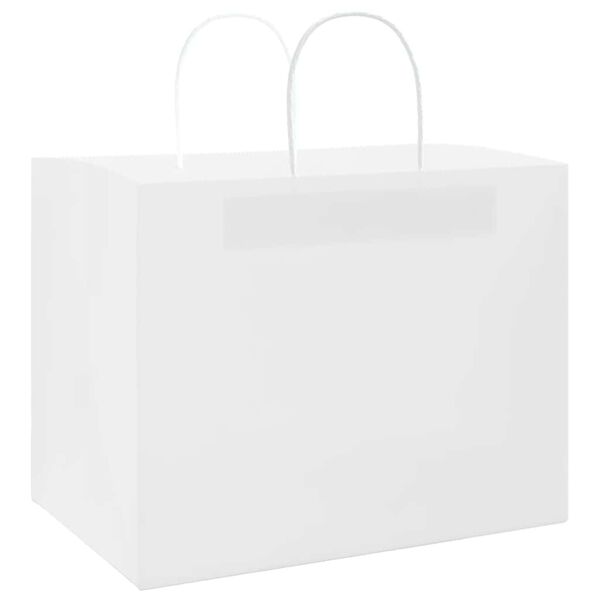 vidaXL Sacs en papier 50 pcs avec poign&eacute;es blanc 32x22x24 cm