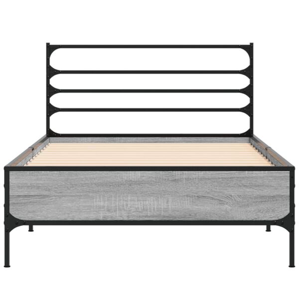 vidaXL Cadre de lit sans matelas sonoma gris 75x190 cm