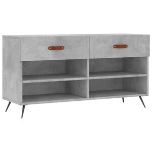 vidaXL Banc &agrave; chaussures gris b&eacute;ton 102x35x55 cm bois d'ing&eacute;nierie