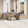 vidaXL Ensemble de canap&eacute; de jardin 13 pcs Beige et Gris clair