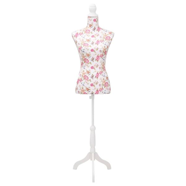 Buste de couture de femme en coton blanc motifs &agrave; rosiers