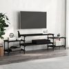vidaXL Meuble TV noir 197x35x52 cm bois d'ing&eacute;nierie