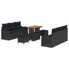 vidaXL Ensemble de canap&eacute; de jardin 9 pc 8-Nombre de places Noir
