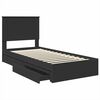 vidaXL Lit de Rangement avec tiroir Noir 75 x 190 cm Bois d'ing&eacute;nierie