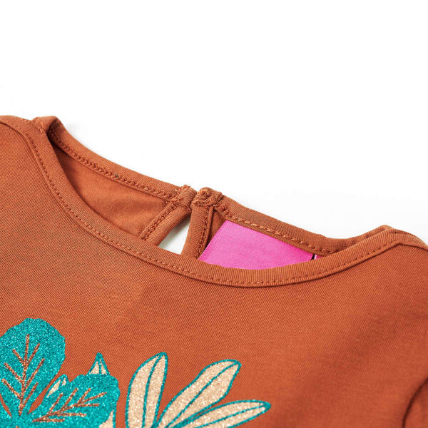 T-shirt enfants &agrave; manches longues cognac 128