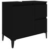vidaXL Ensemble d'armoires salle de bain 3 pcs noir bois d'ing&eacute;nierie