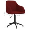 vidaXL Chaises &agrave; manger pivotantes lot de 2 rouge bordeaux velours