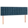 vidaXL T&ecirc;te de lit &agrave; LED Bleu fonc&eacute; 144x5x78/88 cm Velours
