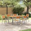 vidaXL Ensemble de salle &agrave; manger pour jardin 7 pcs Gris