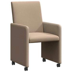 vidaXL Chaises de Salle &agrave; Manger avec Roues 2 pcs Cappuccino