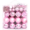 vidaXL Ensemble de boules de Noël 65 pcs Rose / Rouge / Blanc