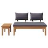 vidaXL Banc de jardin 2 pcs Gris et marron Bois de teck massif