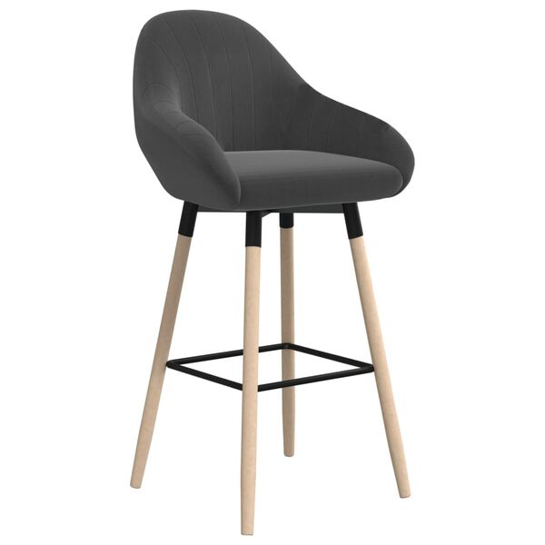 vidaXL Tabouret de bar Gris fonc&eacute; Tissu