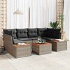 vidaXL Ensemble de canap&eacute; de jardin avec coussin 6 pcs Gris Poly rotin