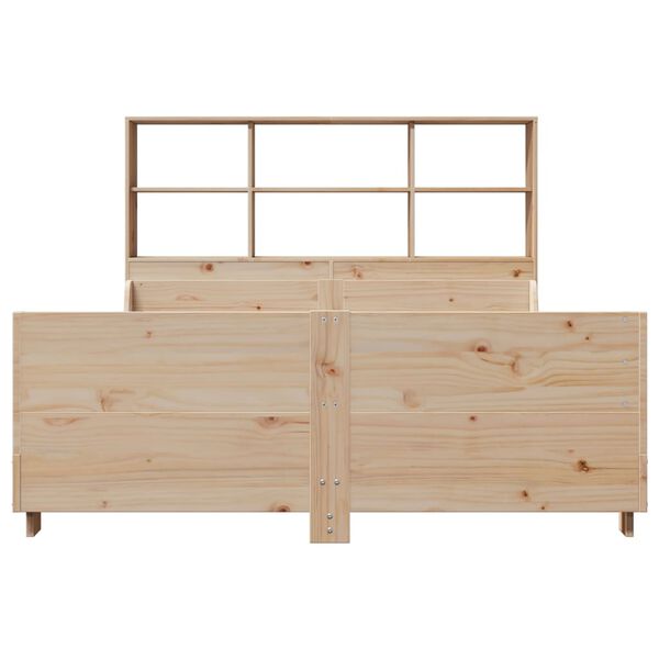 vidaXL Lit biblioth&egrave;que sans matelas 120x200 cm bois massif