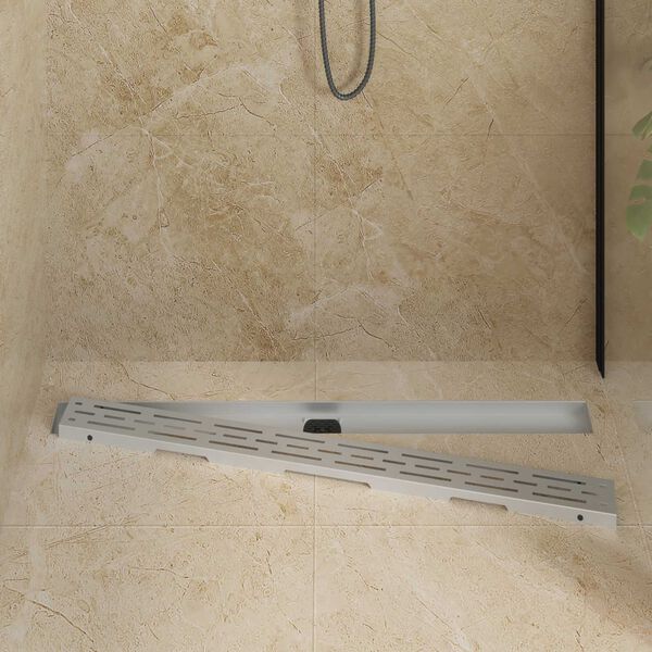 vidaXL Drain de douche avec couvercle en verre et siphon &agrave; 360&deg; 100 cm