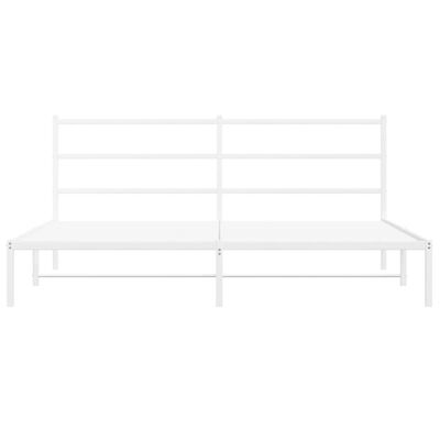 vidaXL Cadre de lit métal sans matelas et tête de lit blanc 193x203 cm