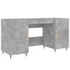 vidaXL Bureau gris b&eacute;ton 140x50x75 cm bois d'ing&eacute;nierie