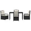 vidaXL Ensemble de salle &agrave; manger pour jardin 5 pcs Noir polyrotin