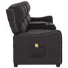 vidaXL Fauteuil inclinable et porte-gobelets 4 places noir brillant