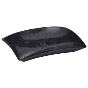 vidaXL Lavabo Noir 50x35x10 cm Marbre