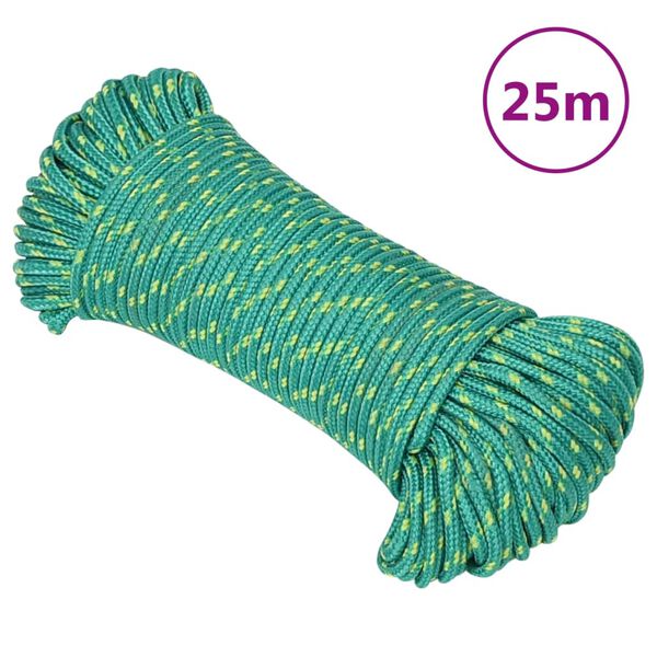 vidaXL Corde de bateau Vert 5 mm 25 m Polypropyl&egrave;ne