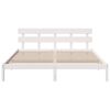 vidaXL Cadre de lit Blanc 200 x 200 cm Bois de pin massif