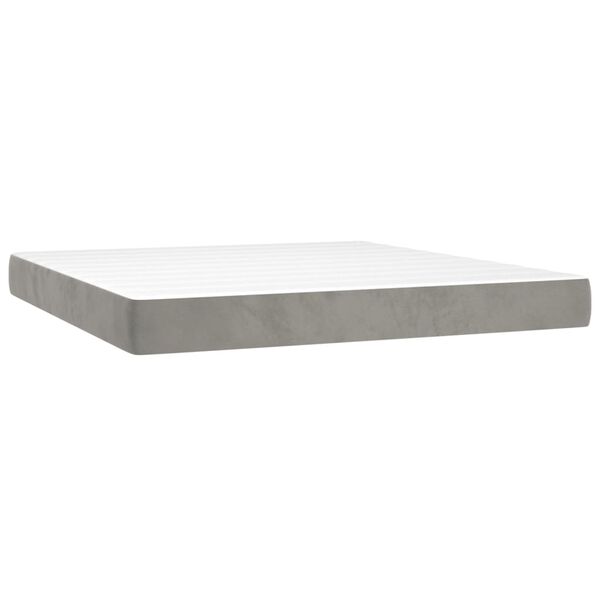 vidaXL Matelas de lit à ressorts ensachés Gris clair 180x200x20 cm