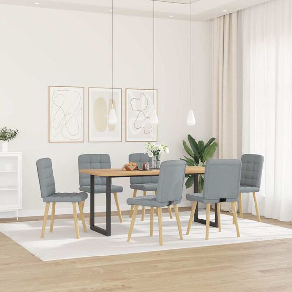 vidaXL Chaises &agrave; manger lot de 6 gris clair tissu